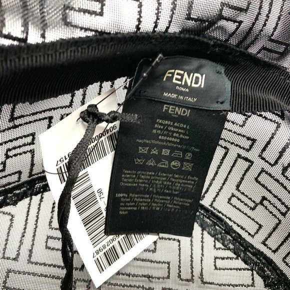 FENDI FF Zucca pattern mesh Bucket hat Nylon Black main image 5